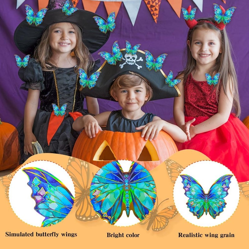 Liwidon Monarch Butterfly Decorations, 24 PCS Monarch Butterfly Wall Decor 3D Fake Butterflies for Crafts Day of The Dead Halloween Party Supplies Autumn Wedding Home Wall Table Bedroom Decorations - Image 4